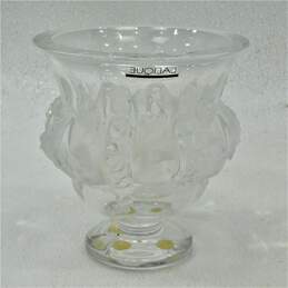 Lalique Crystal Dampierre Birds Sparrows Vines Vase France alternative image