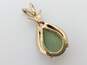 Vintage 14k Yellow Gold Nephrite Pendant 1.4g image number 4