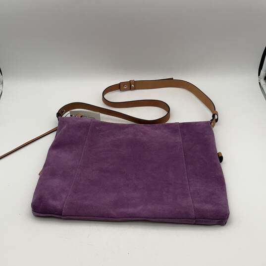 NWT Gianni Notaro Womens Purple Suede Adjustable Strap Crossbody Bag Purse image number 2