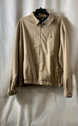 Polo Ralph Lauren Mens Brown Long Sleeve Full-Zip Bomber Jacket Size X Large