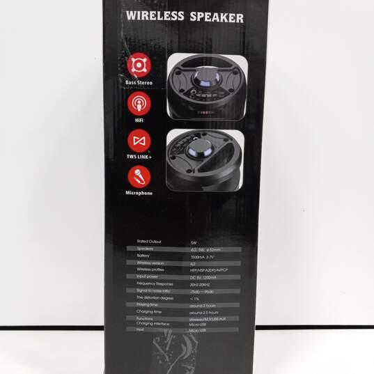GNBI Portable Black Wireless Hi-Fi Speaker With Microphone In Box image number 10