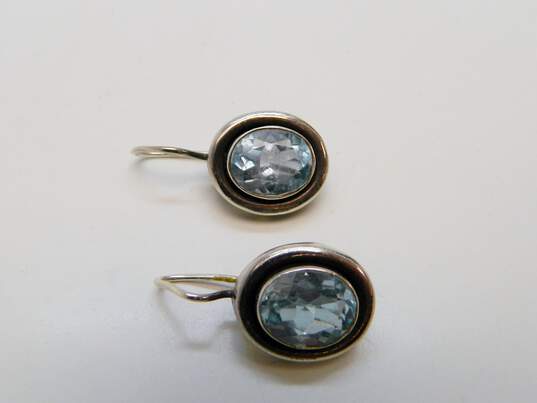 Silpada Sterling Silver Oval Blue Topaz Earrings 9.0g image number 3
