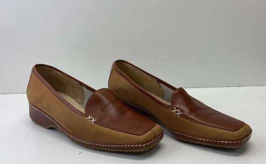 Brunos Firenze Shoes Tan Brown Suede Leather Loafers Shoes Women's Size 38 image number 3