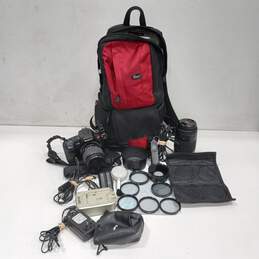 SONY A 300 DIGITAL CAMERA WITH ACCESSORIES IN A CAMERA BAG