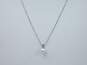14K White Gold Pearl Solitaire Pendant Box Chain Necklace 1.5g image number 2