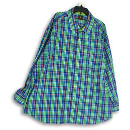 NWT Tailorbyrd Mens Multicolor Plaid Long Sleeve Button-Up Shirt Size 4X