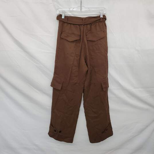 Zara Brown Cargo High Rise Belted Wide Leg Pant WM Size S image number 2
