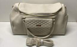 Luli Bebe Monaco Beige Vegan Leather Travel Shoulder Duffle Bag