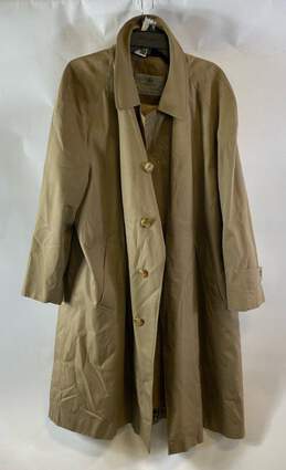 Aquascutum Mens Beige Long Sleeve Collared Single Breasted Trench Coat Size L