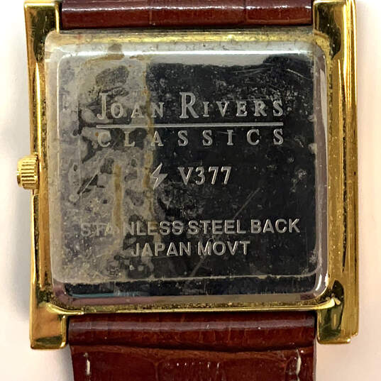 Designer Joan Rivers Classics V377 Square Dial Quartz Analog Wristwatch image number 5