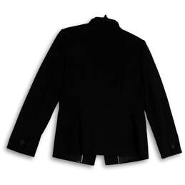 Womens Black Long Sleeve Notch Lapel Single Breasted One Button Blazer Sz 6 alternative image