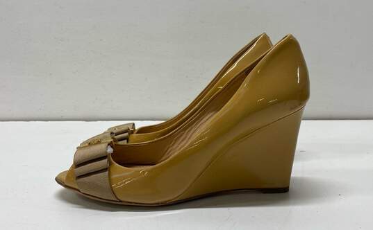 Tory Burch Yellow Patent Leather Women Peep Toe 6.5 image number 1