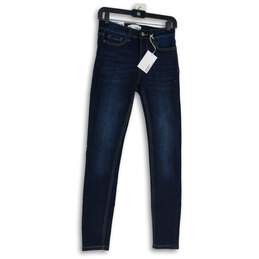 NWT Vervet Womens Amber Dark Blue Denim Mid Rise Skinny Leg Jeans Size 26