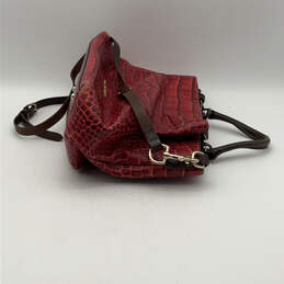 Womens Red Alligator Embossed Bottom Studs Magnetic Satchel Bag alternative image