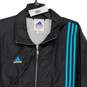 Men's Adidas Black Blue White Windbreaker Jacket Size XLT image number 3