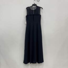 NWT Kay Unger Womens Navy Blue Sleeveless Round Neck Ruffle Maxi Dress Size 8 alternative image