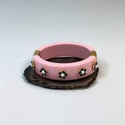 Designer Kate Spade Pink Gold-Tone Beaded Magnetic Round Bangle Bracelet