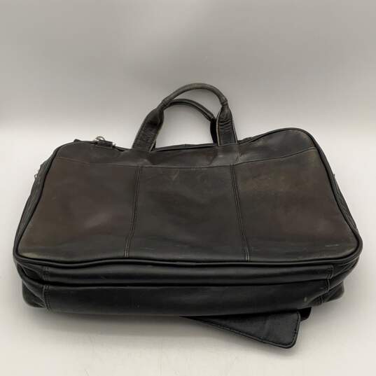 Kenneth Cole Reaction Mens Black Leather Suitcase Crossbody Laptop Bag image number 2