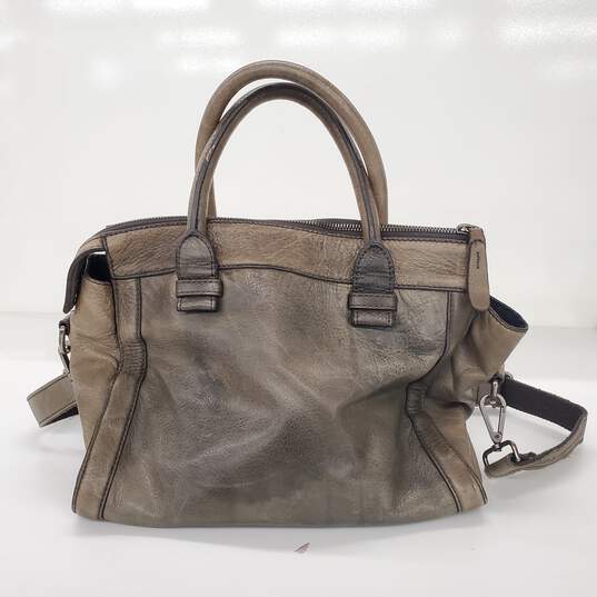 FREDsBRUDER Distressed Brown Leather Satchel Shoulder Bag image number 1