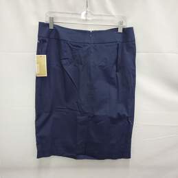 NWT Michael Kors WM's Navy Blue Cotton Blend Midi Skirt Size 10