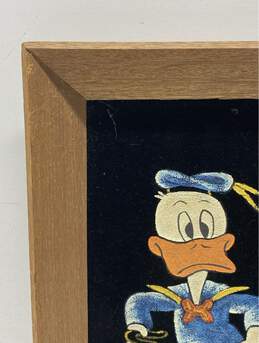 Hand painted Donald Duck on Velvet Framed OOAK 1970 Vintage alternative image