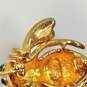 Designer Joan Rivers Gold-Tone Green Stone Honey Bee Fashionable Brooch image number 2