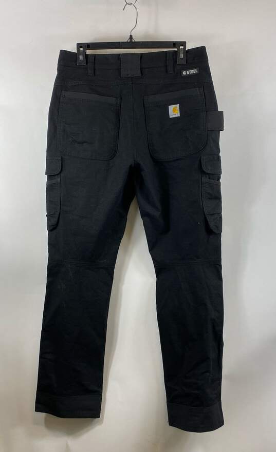 Carhartt Mens Black Rugged Flex Steel Double Front Cargo Pants Size 33x32 image number 2