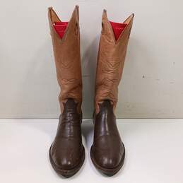 Tony Lama Men's Two Tone Brown Western Boots Size 10.5D