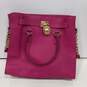 Womens Pink Genuine Leather Snap Satchel Bag image number 1
