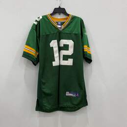 Reebok Mens Green Yellow Green Bay Packers Aaron Rodgers # 12 Football Jersey 52