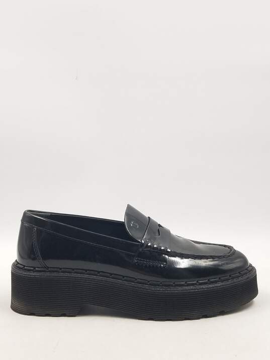 Authentic Tod's Black Platform Penny Loafers W 5.5 image number 1