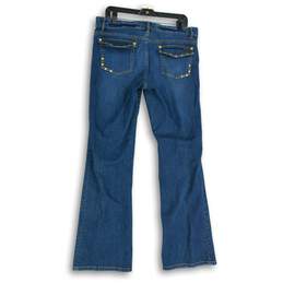 Michael Michael Kors Womens Blue Denim 5-Pocket Design Wide-Leg Jeans Size 12 alternative image
