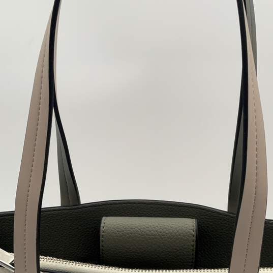 NWT Calvin Klein Womens Satchel Bag Purse Hadley Magnetic Bottom Stud Gray White image number 5