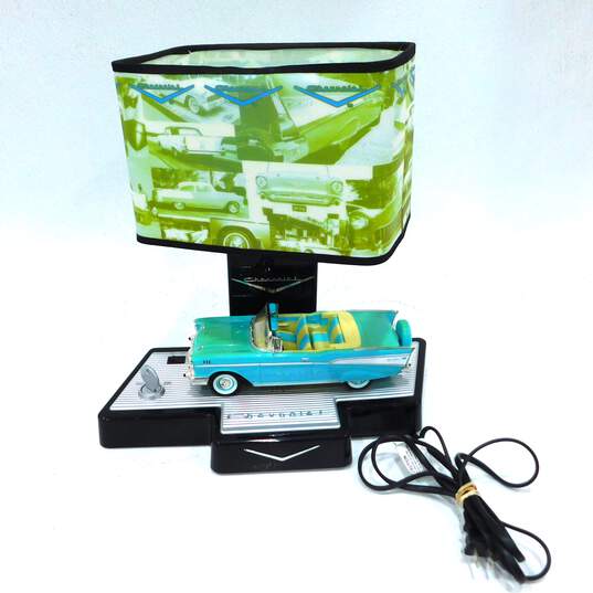 KNG America 1957 Chevy Bel Air Blue 57 Chevrolet Convertible Table Lamp image number 1