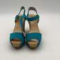 Arizona Womens AZ EMMA 038-6007 Blue Tan Wedges Heel Strappy Sandal Sz 8 image number 2