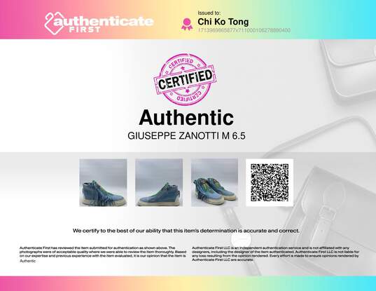 Authentic Giuseppe Zanotti Blue Sneaker M 6.5 image number 8