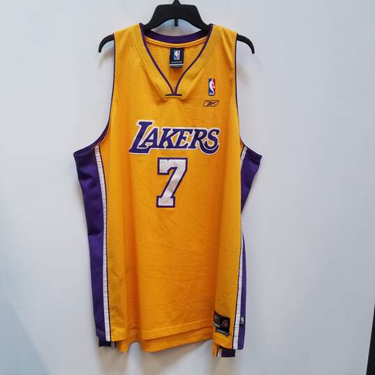 Buy the Mens Yellow Los Angeles Lakers Lamar Odom #7 NBA