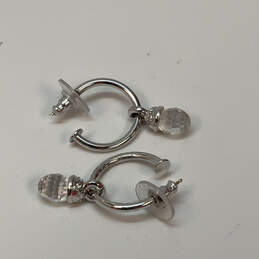 Designer Swarovski Silver-Tone Clear Crystal Cut Stone Fancy Hoop Earrings alternative image