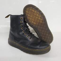 Dr Martens Zavala Black Leather Combat Boots Women's Size 6