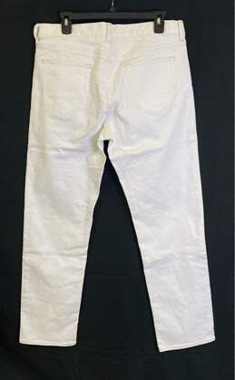 NWT Banana Republic Mens White Denim Light Wash Mid Rise Straight Jeans Sz 34X32 alternative image