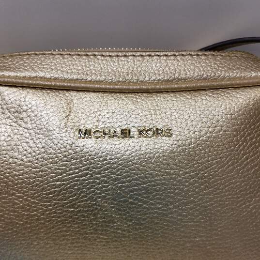 Michael Kors Metallic Gold Leather Large Jet Set Travel Tote