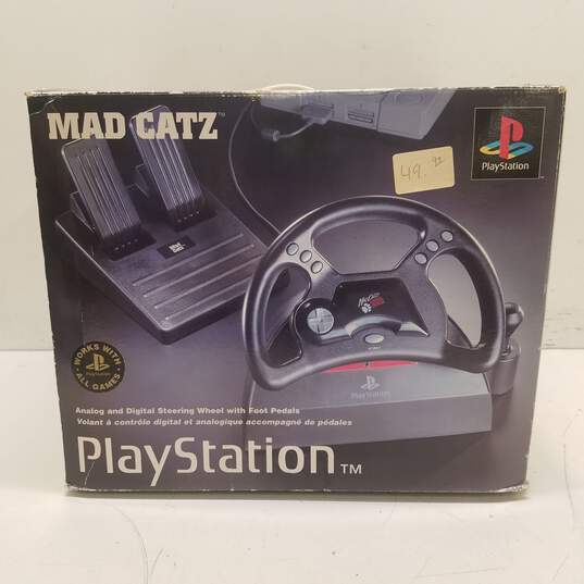 Sony PS1 controller - Mad Catz Analog and Digital Steering Wheel with Foot  Pedals