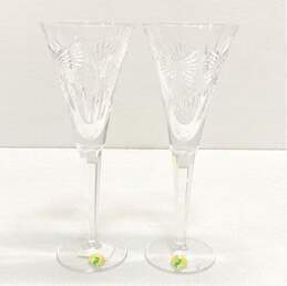Waterford Crystal Glasses 2 Millennium Series Toast Flute Wine Glasses