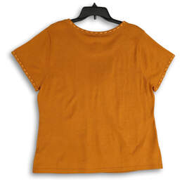 NWT Womens Orange Round Neck Short Sleeve Pullover T-Shirt Size 1X alternative image
