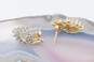 Romantic 10K Yellow Gold Diamond Accent Open Heart Earrings 1.8g image number 3