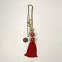 Designer J. Crew Gold-Tone Red Tassels Link Chain Pendant Necklace image number 2
