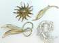 (G) VTG Elizabeth Morrey & Monet Silvertone Flower Leaf & Swirl Brooches Variety image number 7