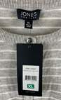 NWT Jones New York Womens Light Gray Ivory Striped Cardigan Sweater Size XL image number 3