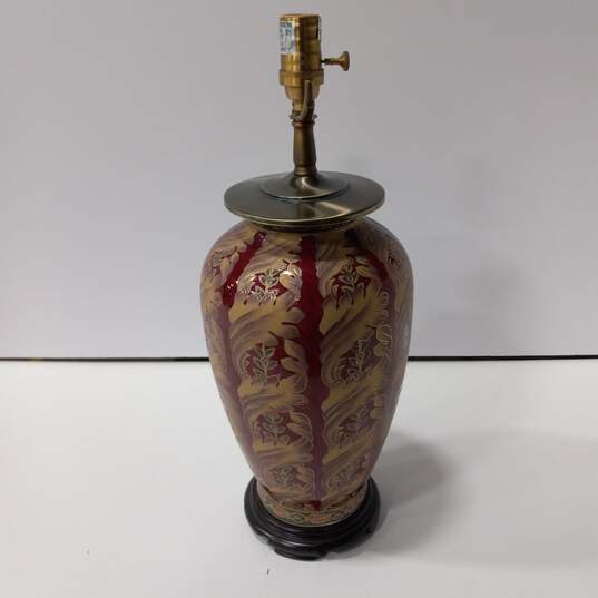 Oriental Accent Ceramic Red Lamp image number 2