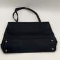 Womens Black Leather Double Handle Inner Pocket Bottom Stud Tote Bag image number 2